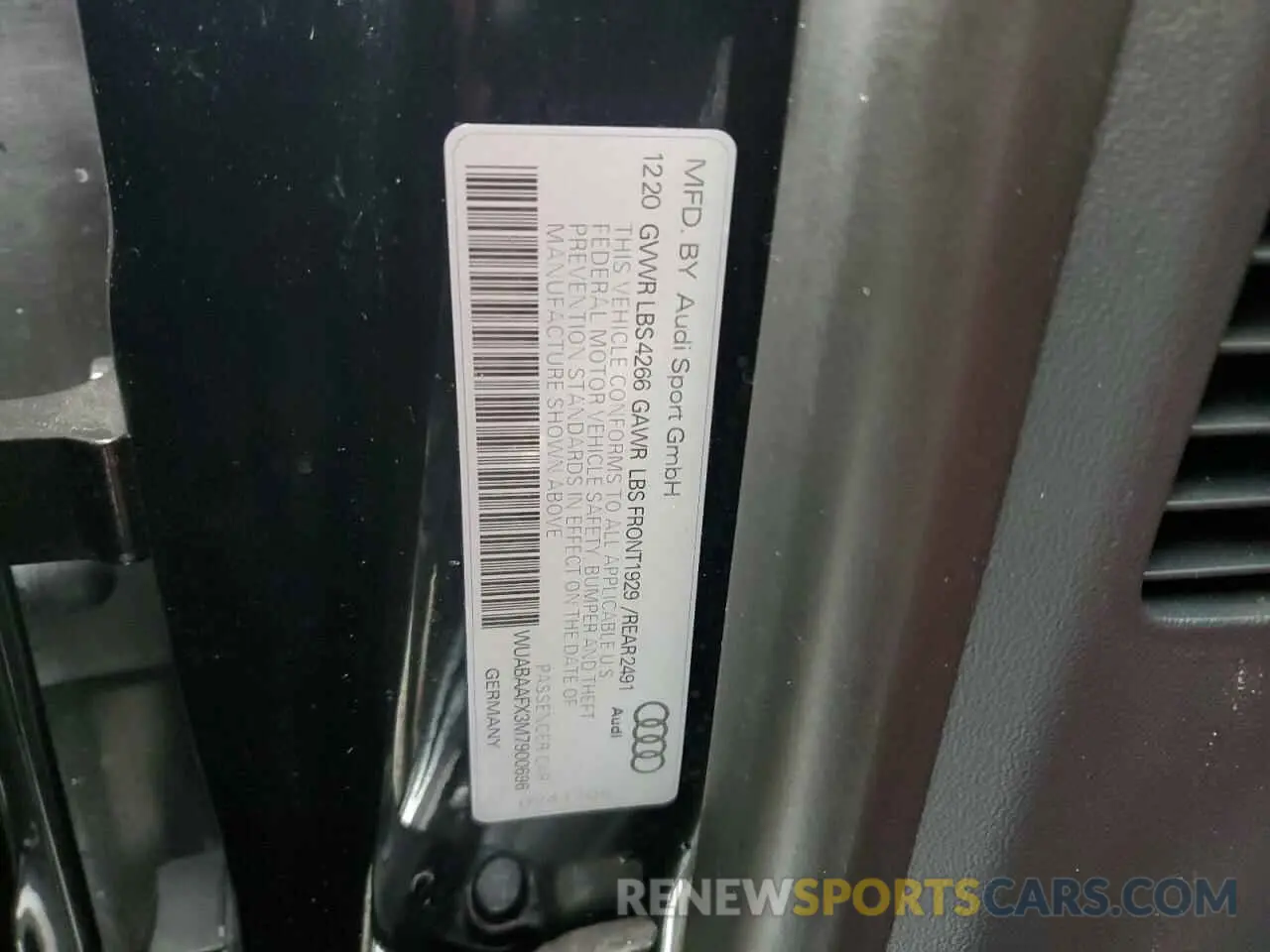12 fotografías del automóvil dañado WUABAAFX3M7900696 AUDI R8 2021