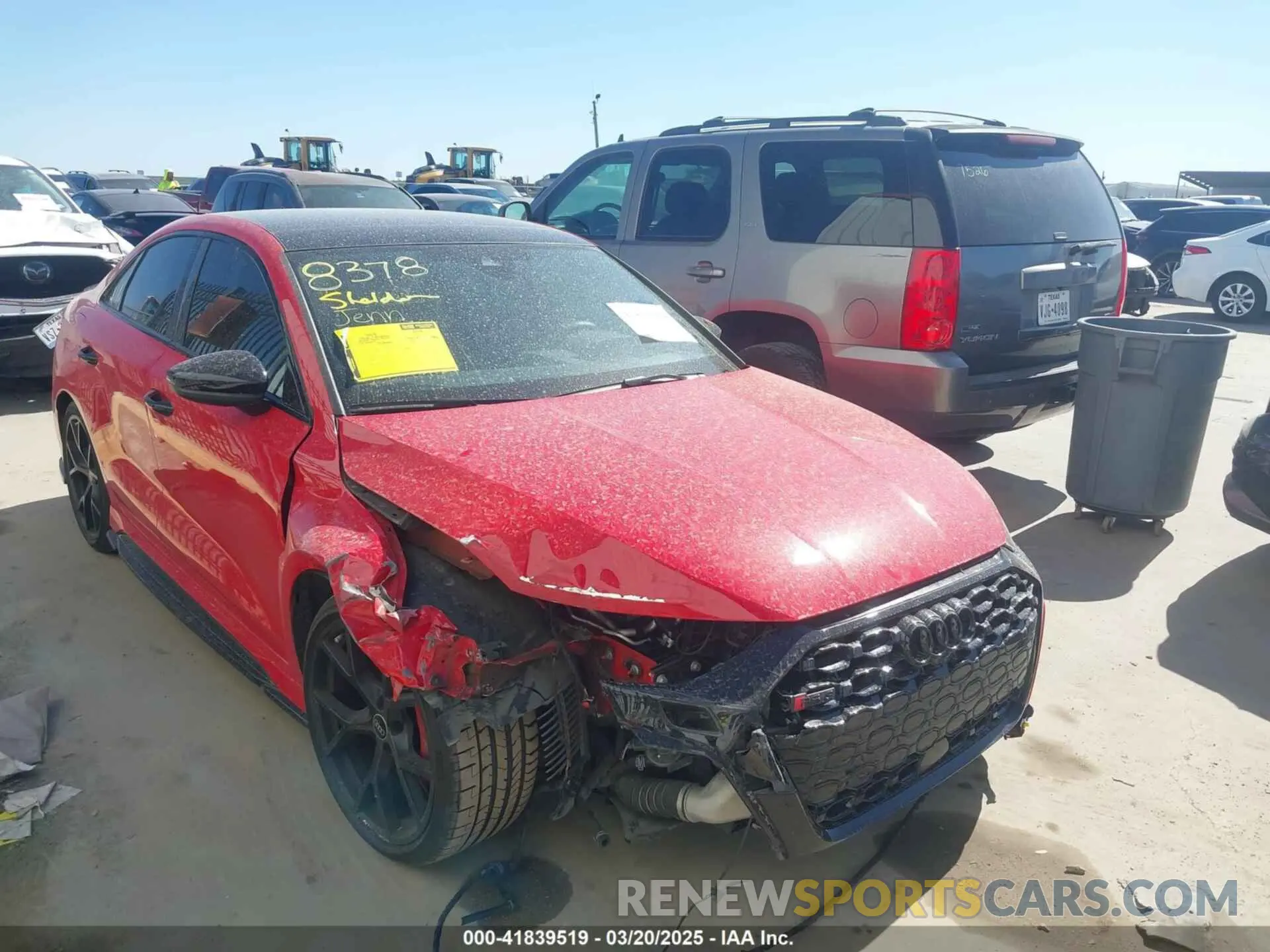 14 fotografías del automóvil dañado WUAG4DGY0PA903200 AUDI RS 3 2023