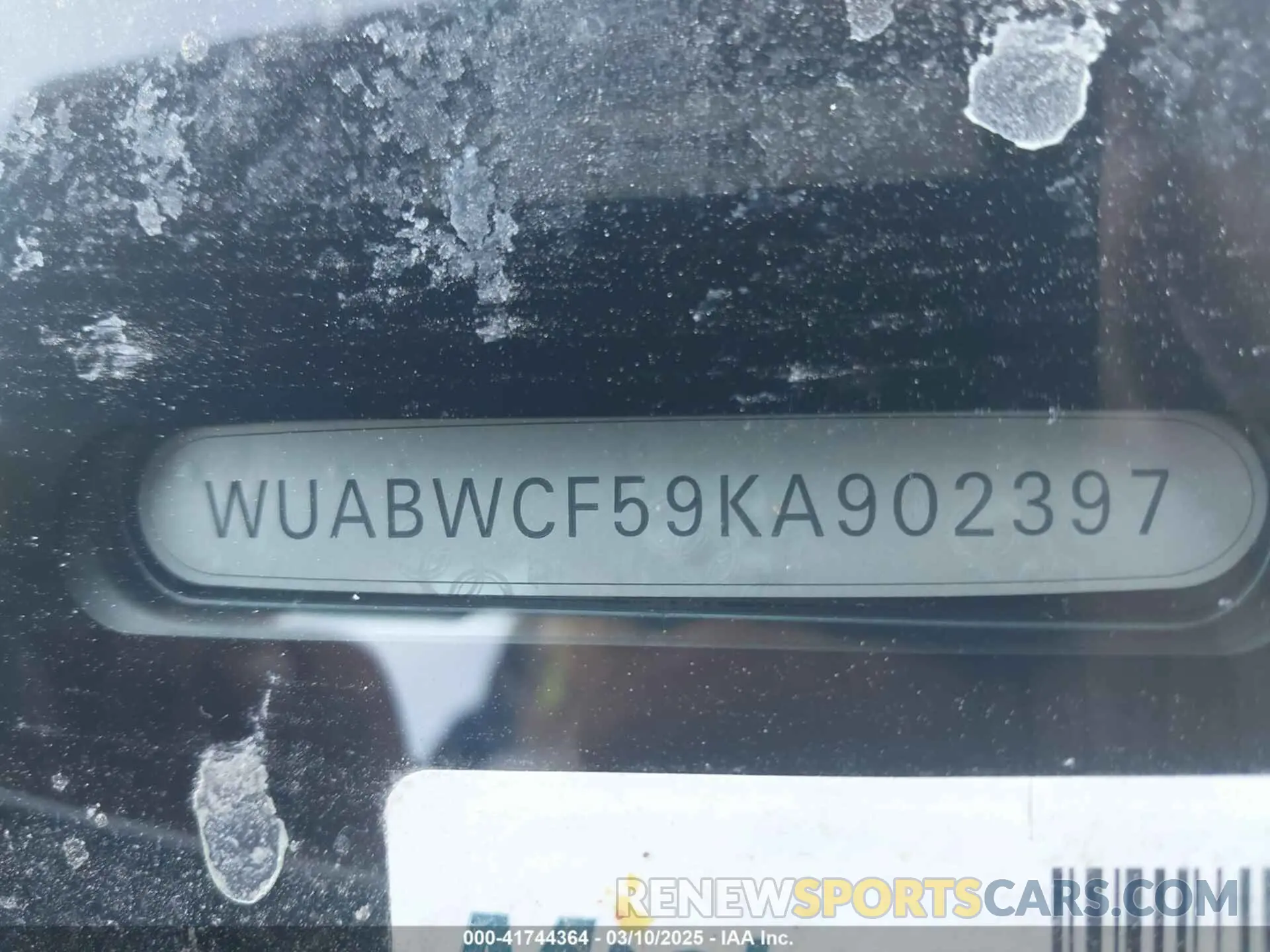 9 fotografías del automóvil dañado WUABWCF59KA902397 AUDI RS 5 2019