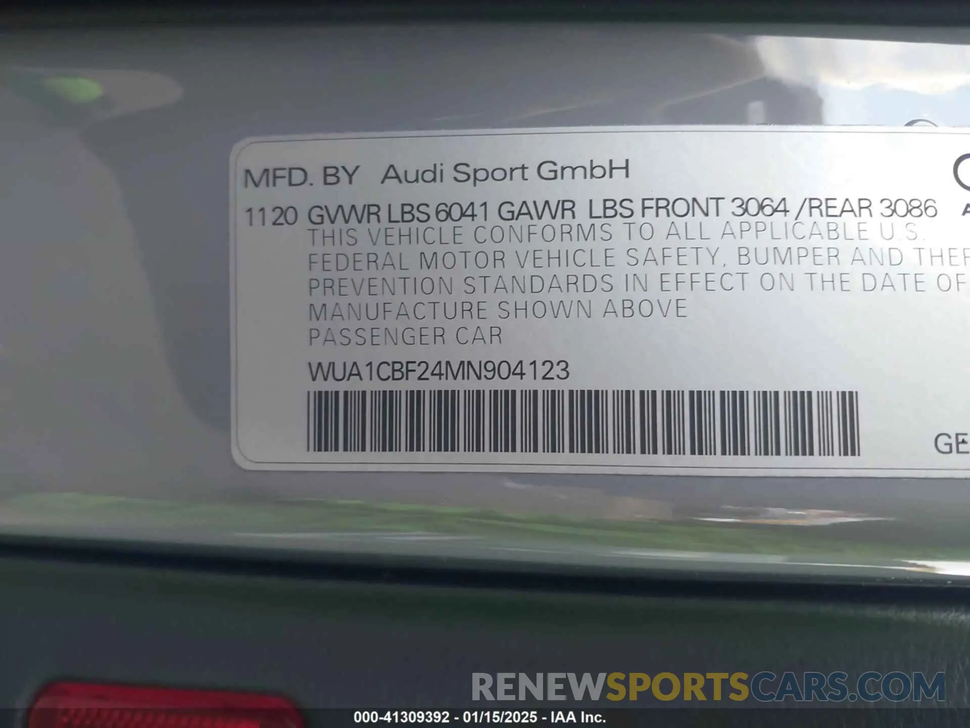 9 fotografías del automóvil dañado WUA1CBF24MN904123 AUDI RS 6 AVANT 2021