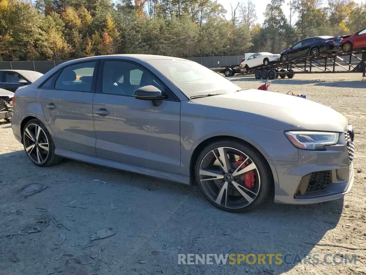 4 fotografías del automóvil dañado WUABWGFF8KA907686 AUDI RS3 2019