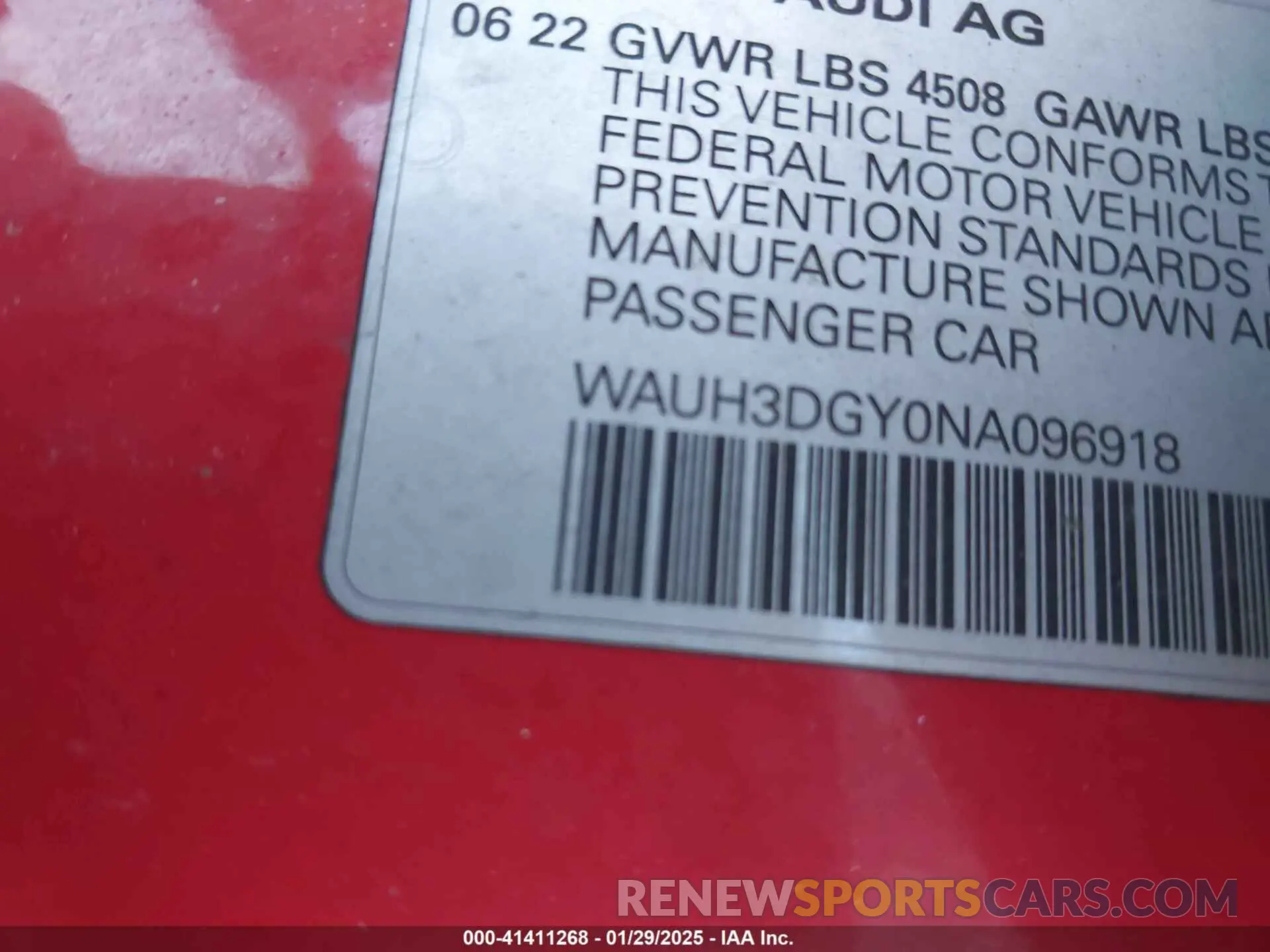 9 fotografías del automóvil dañado WAUH3DGY0NA096918 AUDI S3 2022