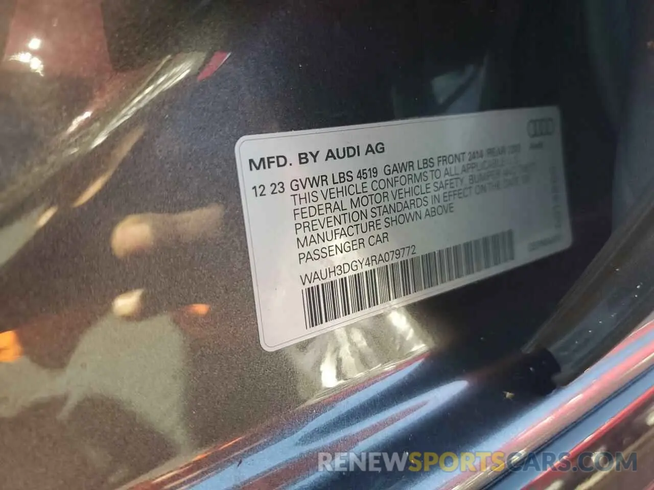 13 fotografías del automóvil dañado WAUH3DGY4RA079772 AUDI S3 2024