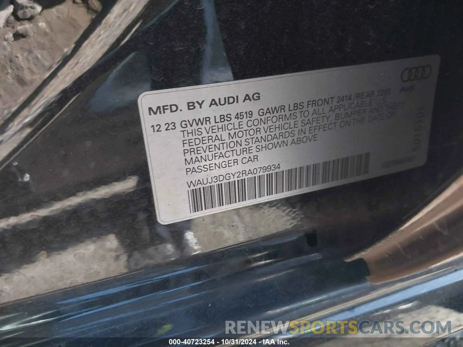9 fotografías del automóvil dañado WAUJ3DGY2RA079934 AUDI S3 2024