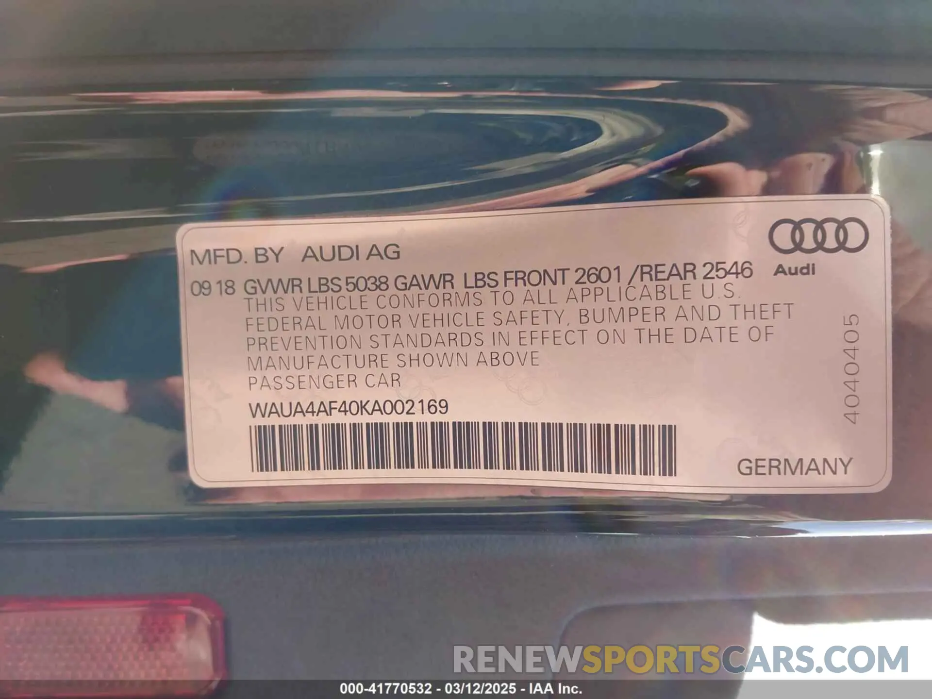 9 fotografías del automóvil dañado WAUA4AF40KA002169 AUDI S4 2019