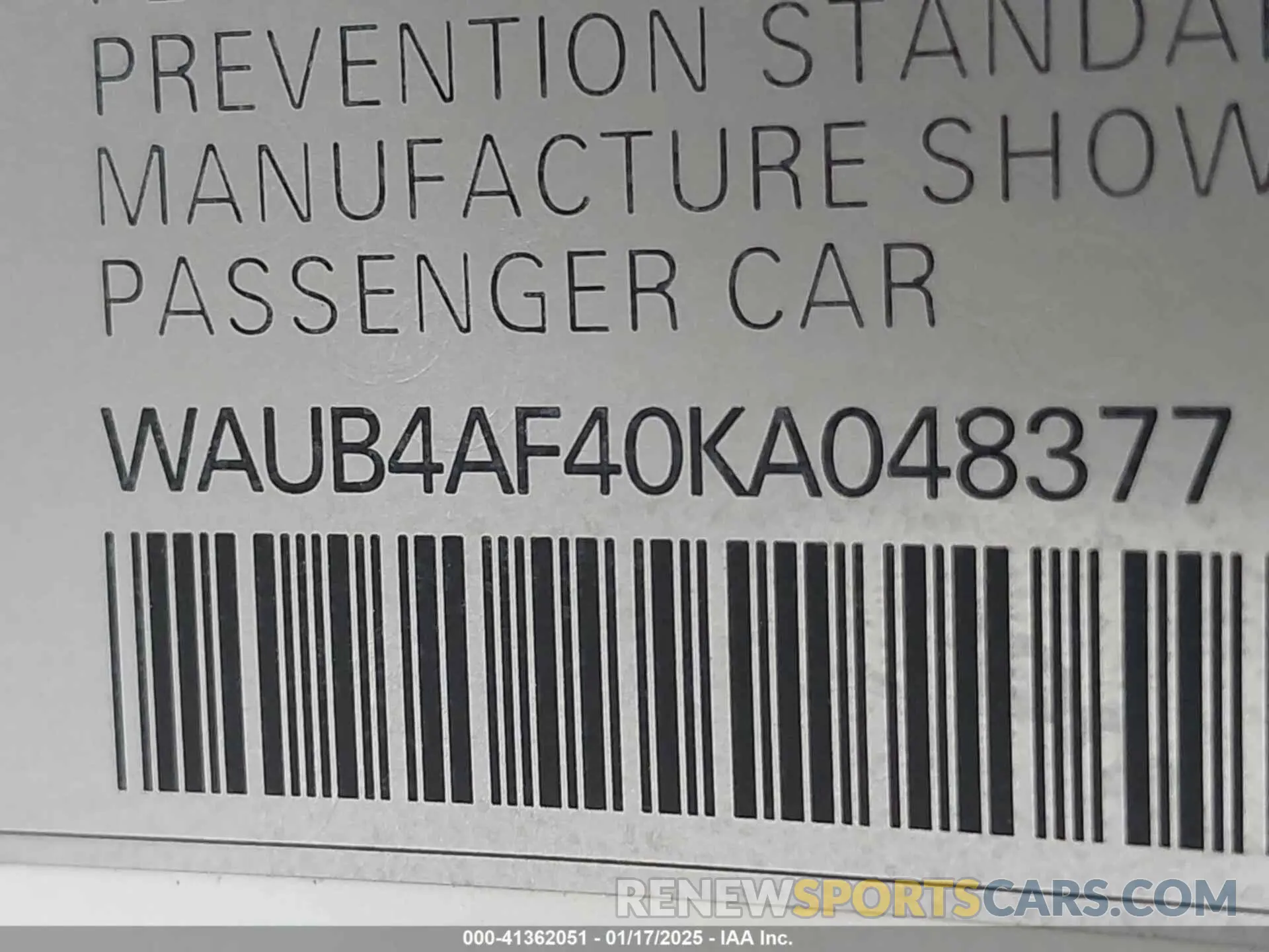 9 fotografías del automóvil dañado WAUB4AF40KA048377 AUDI S4 2019