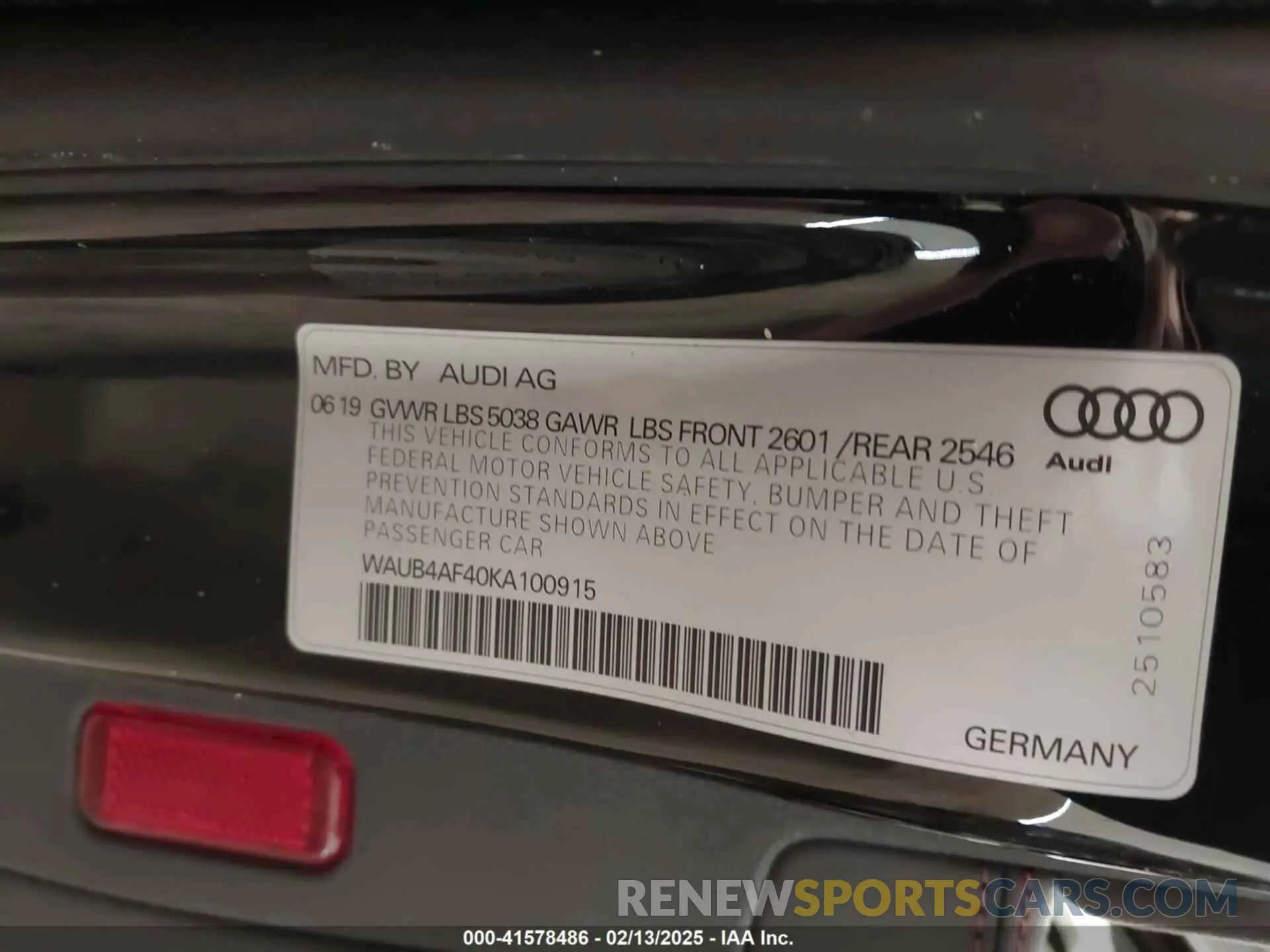 9 fotografías del automóvil dañado WAUB4AF40KA100915 AUDI S4 2019