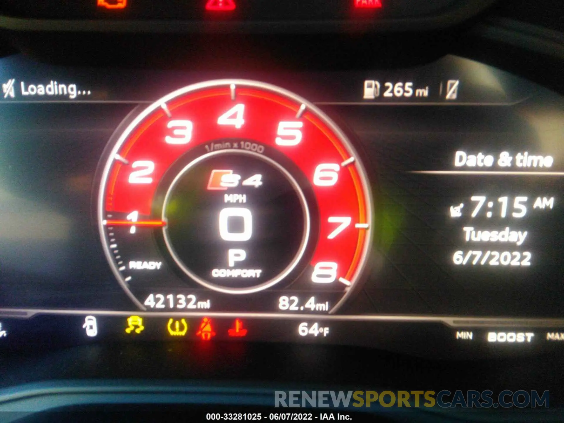 7 fotografías del automóvil dañado WAUB4AF48KA006975 AUDI S4 2019