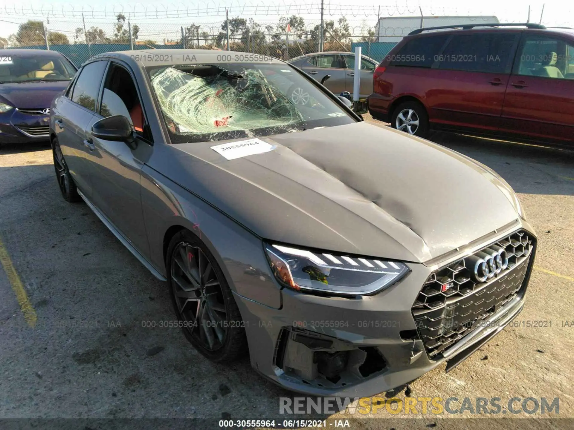 1 fotografías del automóvil dañado WAUB4AF40LA038014 AUDI S4 2020