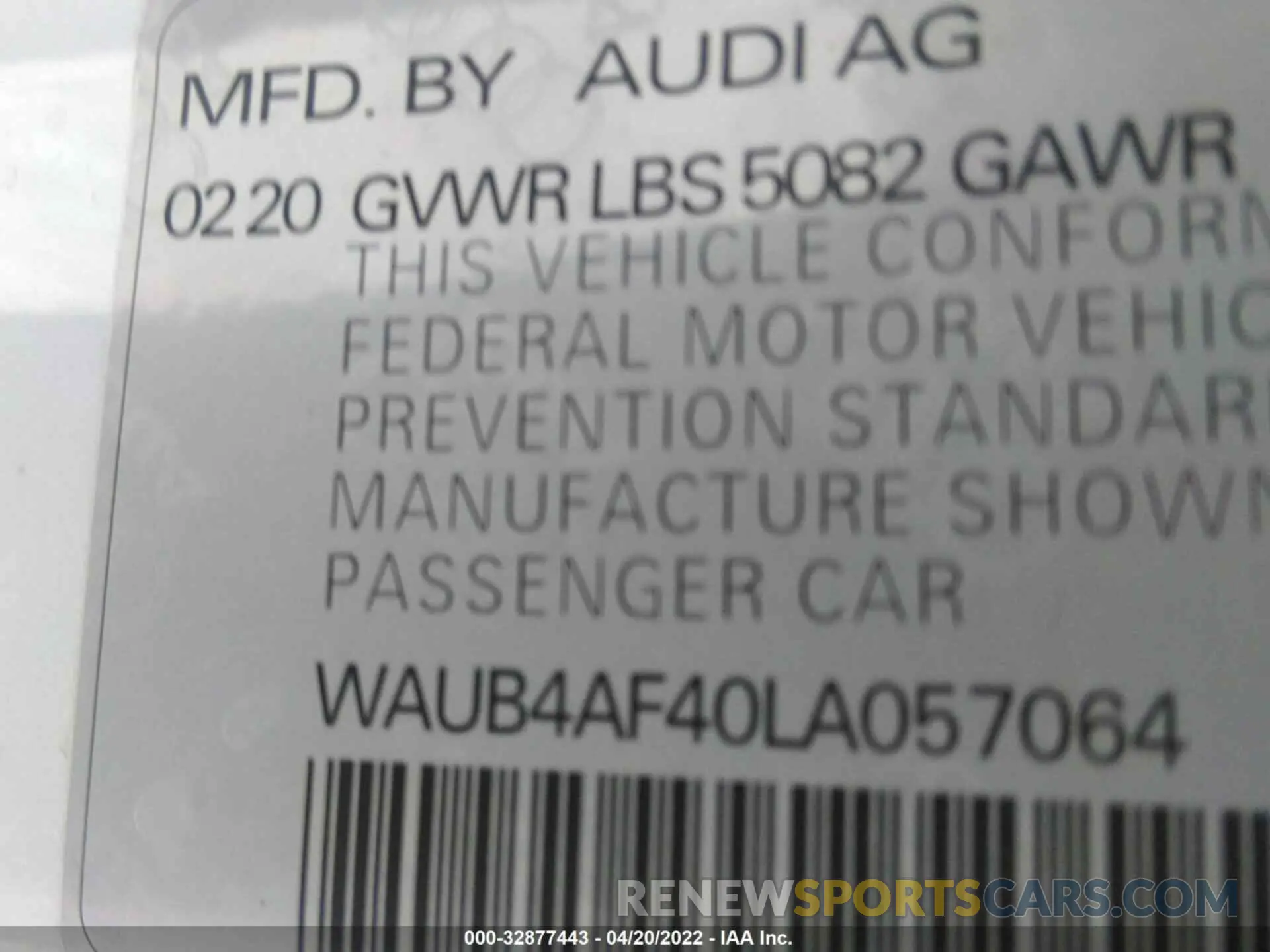 9 fotografías del automóvil dañado WAUB4AF40LA057064 AUDI S4 2020