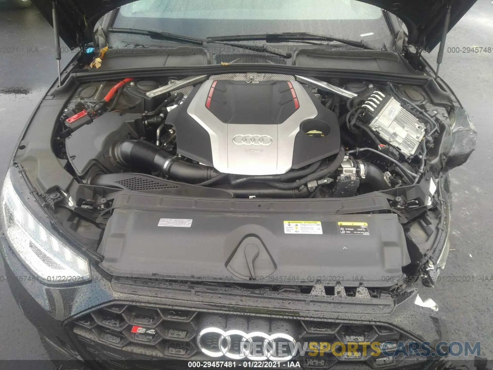10 fotografías del automóvil dañado WAUB4AF40LA059929 AUDI S4 2020