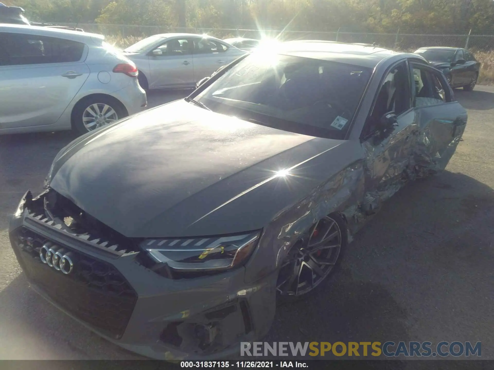 2 fotografías del automóvil dañado WAUB4AF43MA015392 AUDI S4 2021