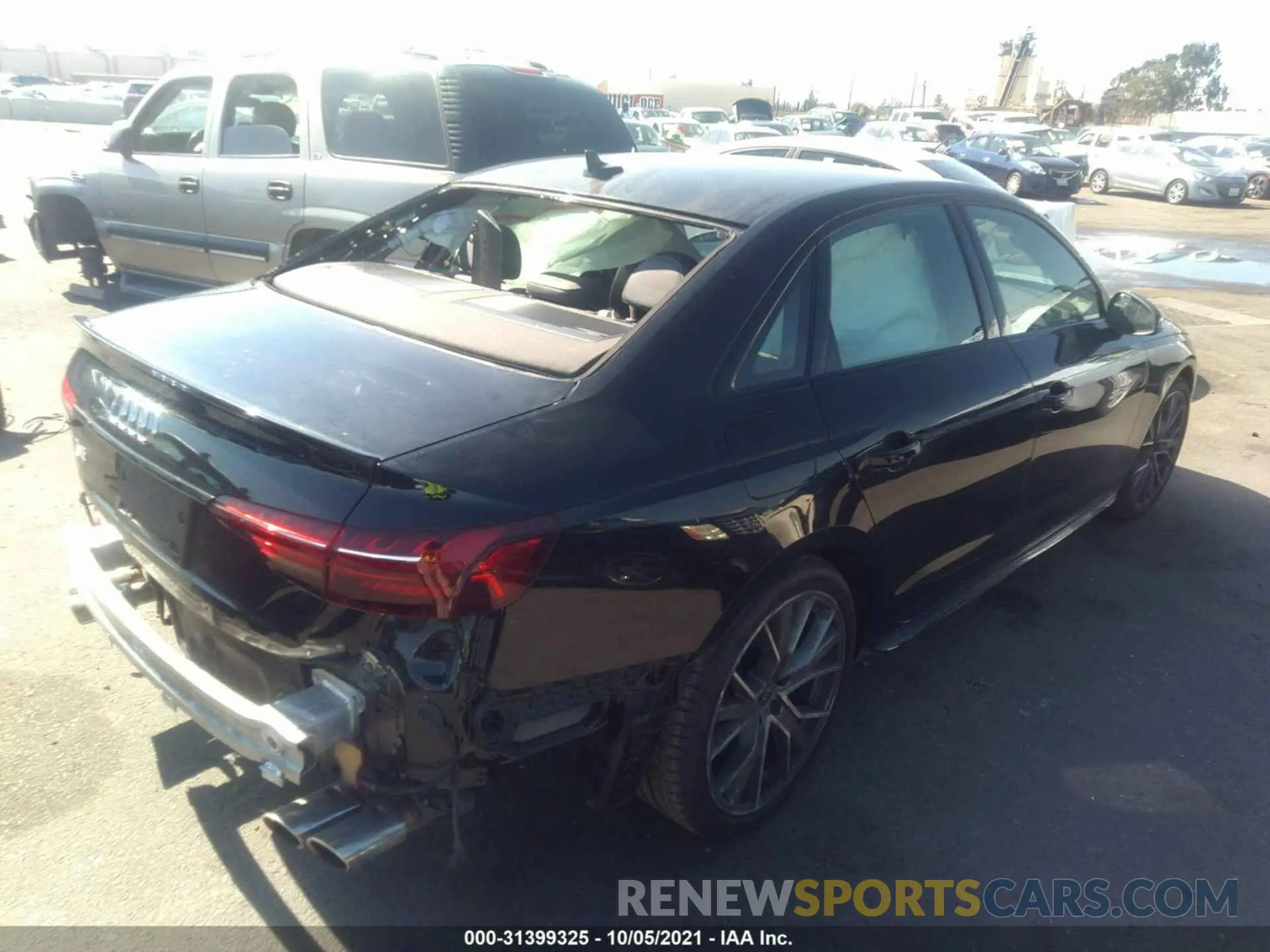 4 fotografías del automóvil dañado WAUB4AF46MA035099 AUDI S4 2021