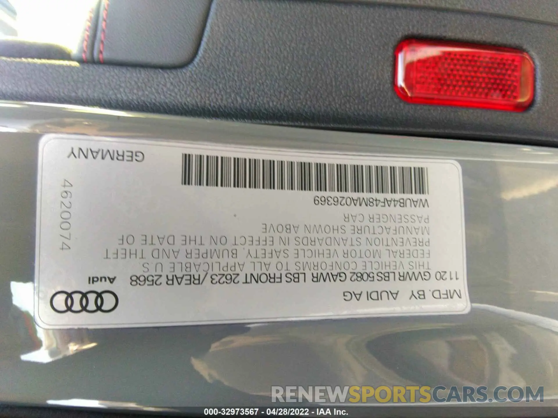 9 fotografías del automóvil dañado WAUB4AF48MA026369 AUDI S4 2021
