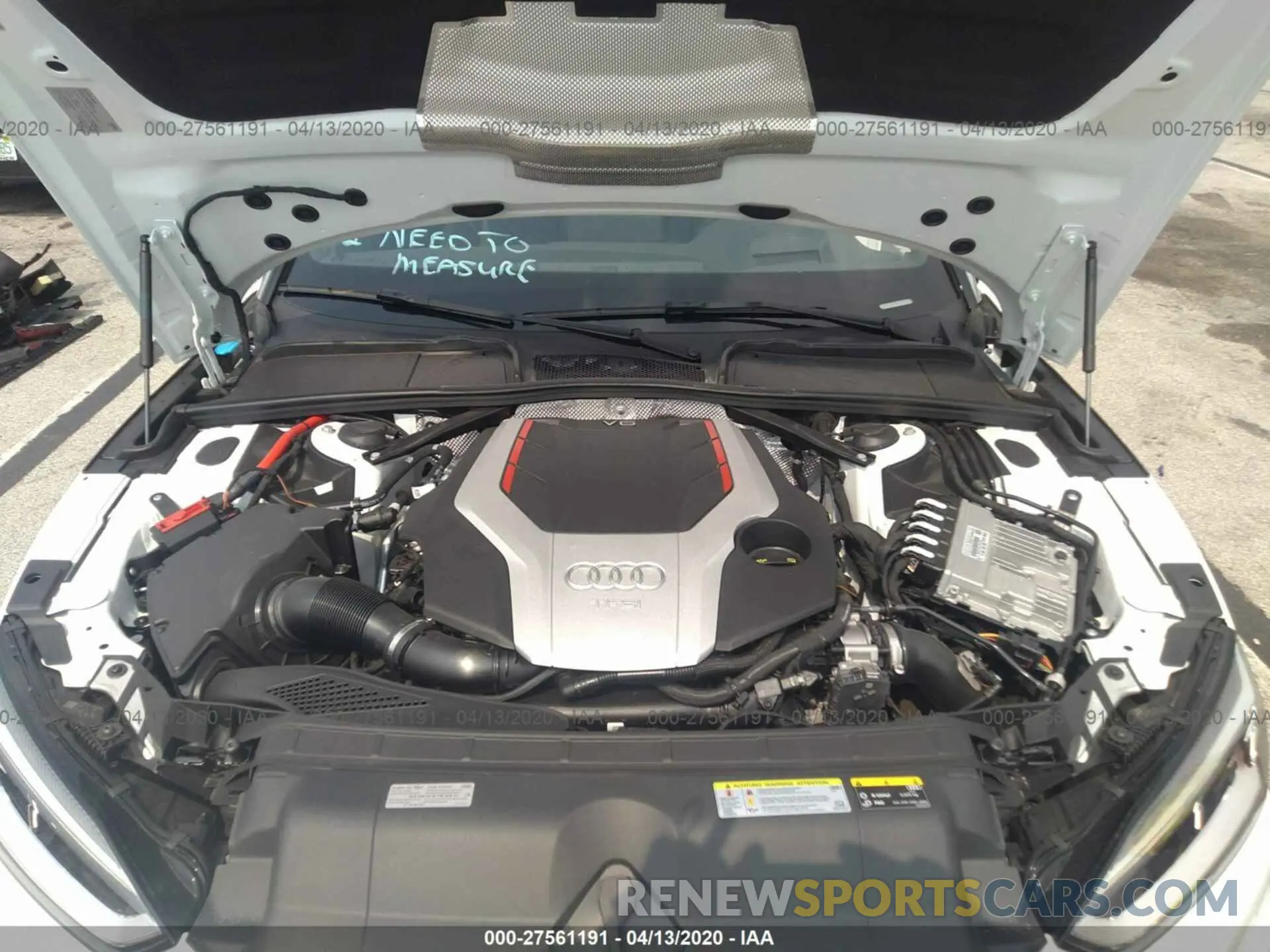 10 fotografías del automóvil dañado WAU24GF56KN005022 AUDI S5 2019