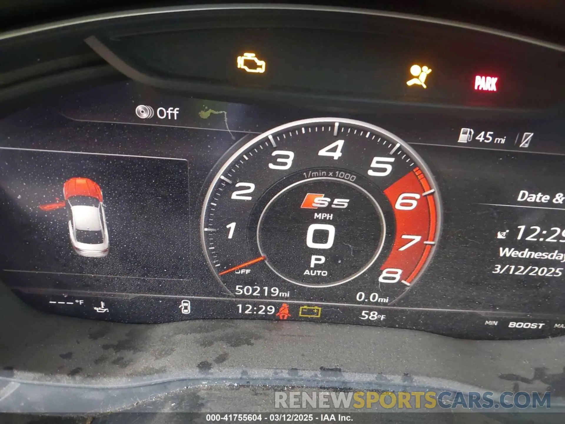 15 fotografías del automóvil dañado WAUP4AF50KA016933 AUDI S5 2019