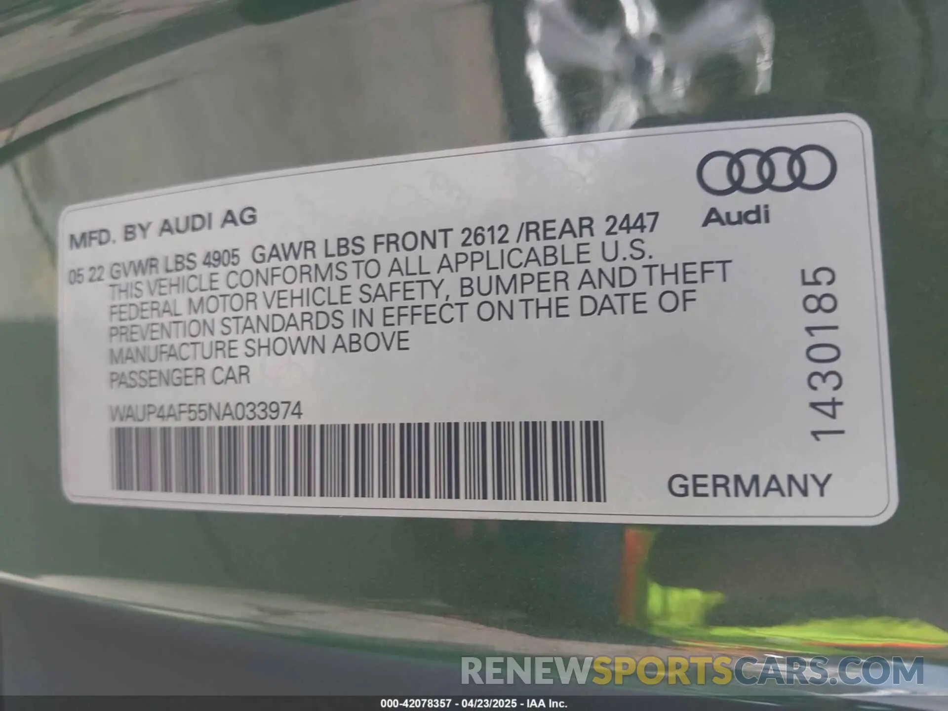 9 fotografías del automóvil dañado WAUP4AF55NA033974 AUDI S5 2022