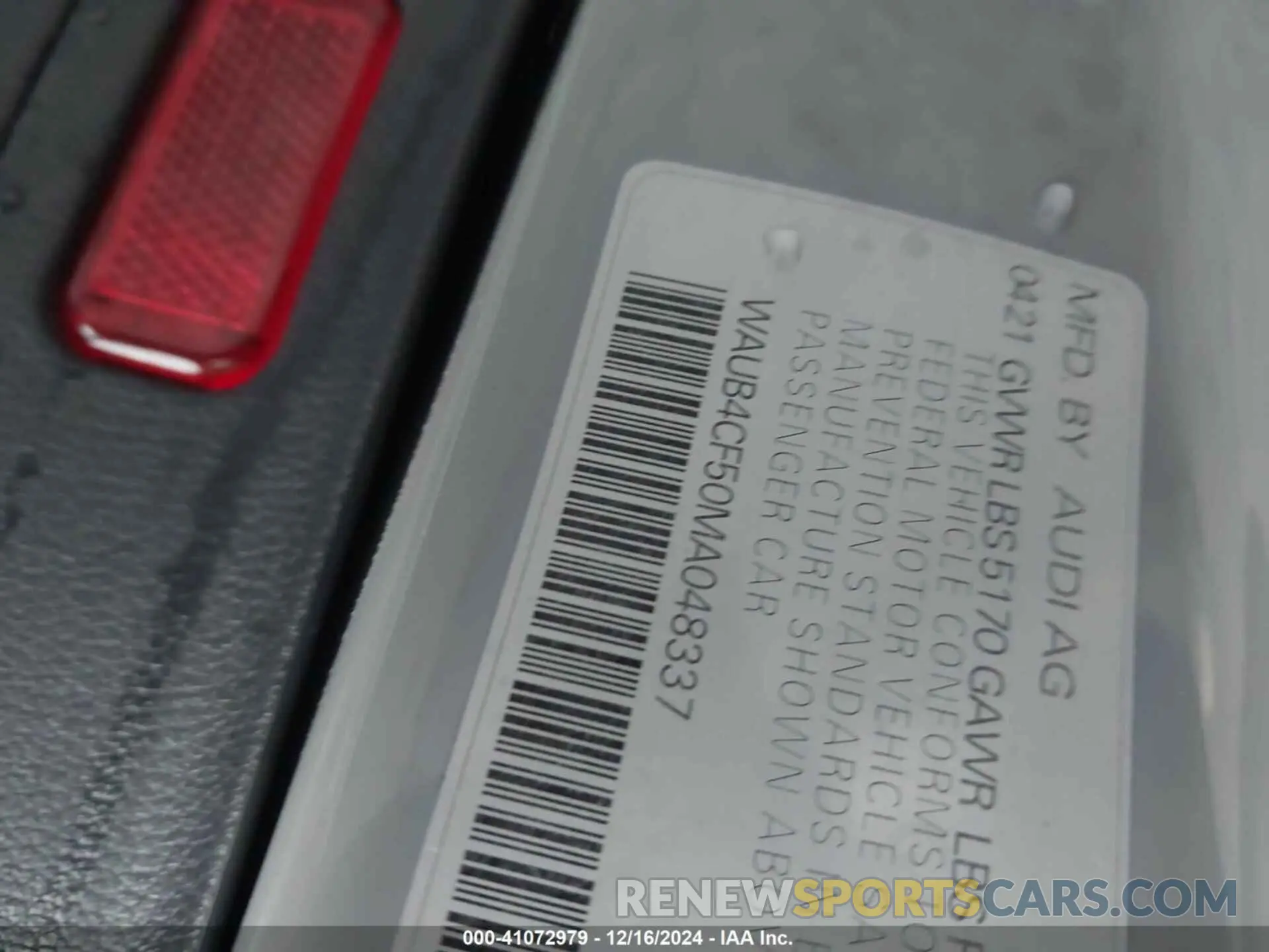 9 fotografías del automóvil dañado WAUB4CF50MA048337 AUDI S5 SPORTBACK 2021