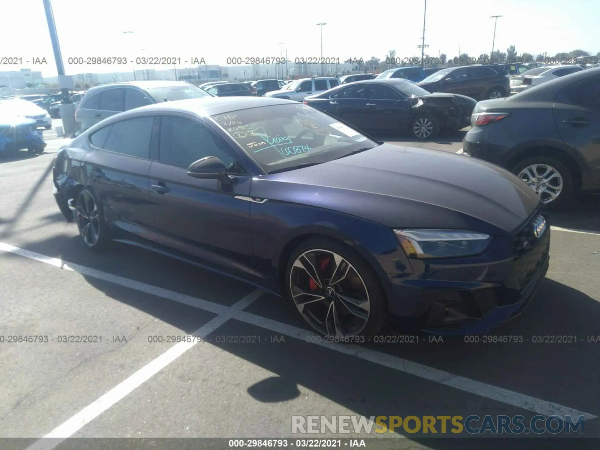 1 fotografías del automóvil dañado WAUB4DF50MA019068 AUDI S5 SPORTBACK 2021