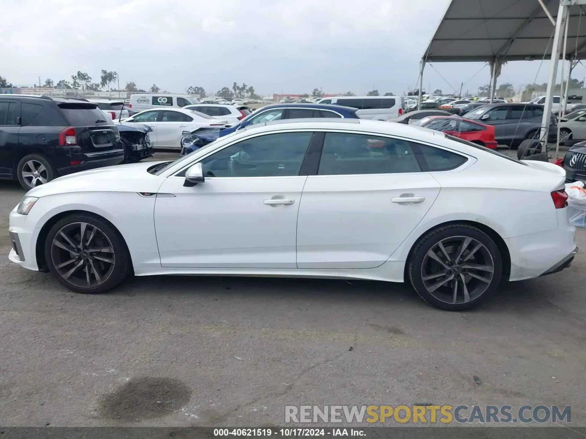 14 fotografías del automóvil dañado WAUA4CF51NA033679 AUDI S5 SPORTBACK 2022