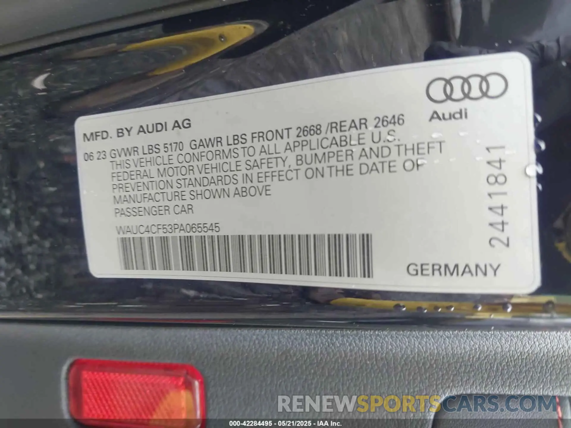 9 fotografías del automóvil dañado WAUC4CF53PA065545 AUDI S5 SPORTBACK 2023