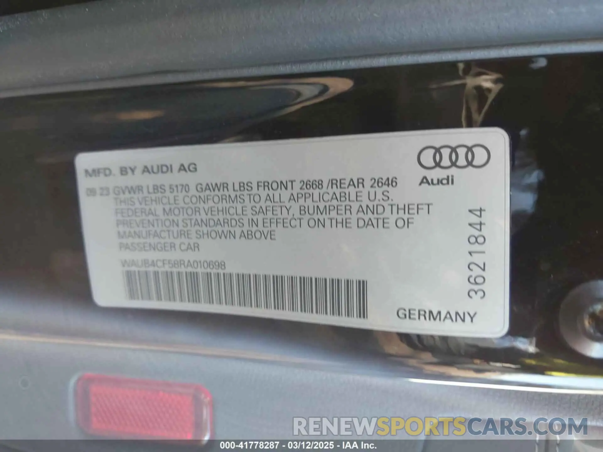 9 fotografías del automóvil dañado WAUB4CF58RA010698 AUDI S5 SPORTBACK 2024