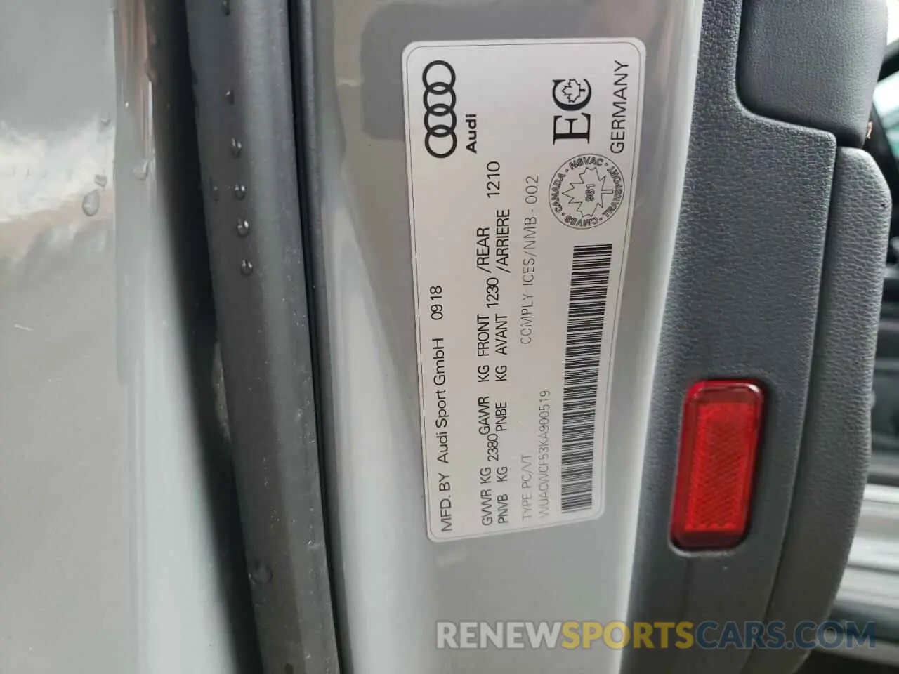13 fotografías del automóvil dañado WUACWCF53KA900519 AUDI S5/RS5 2019