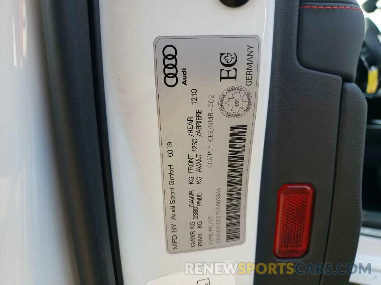 10 fotografías del automóvil dañado WUACWCF57KA903844 AUDI S5/RS5 2019