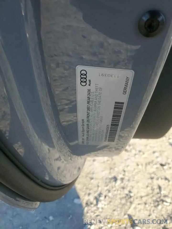 12 fotografías del automóvil dañado WUANWAF5XMA903675 AUDI S5/RS5 2021