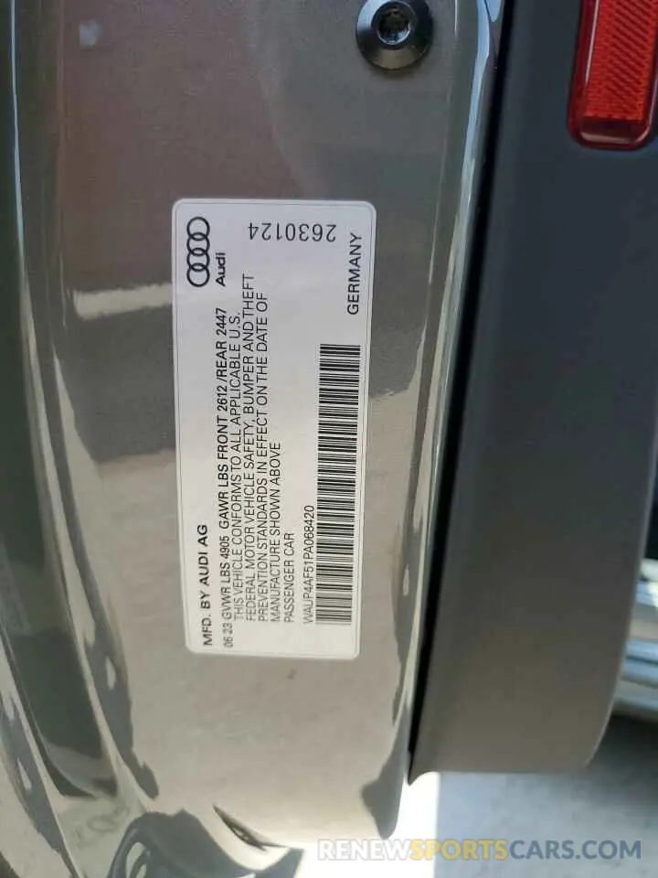 12 fotografías del automóvil dañado WAUP4AF51PA068420 AUDI S5/RS5 2023