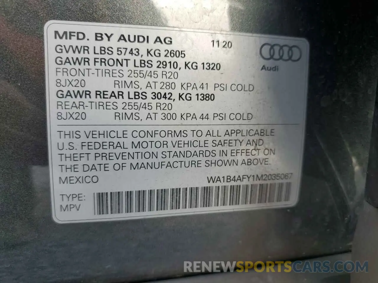 13 fotografías del automóvil dañado WA1B4AFY1M2035067 AUDI SQ5 2021