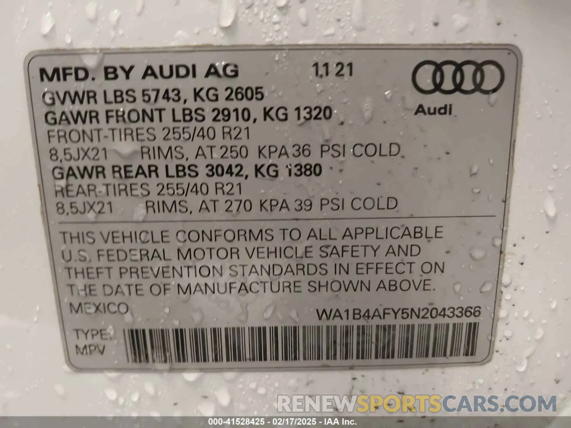 9 fotografías del automóvil dañado WA1B4AFY5N2043366 AUDI SQ5 2022