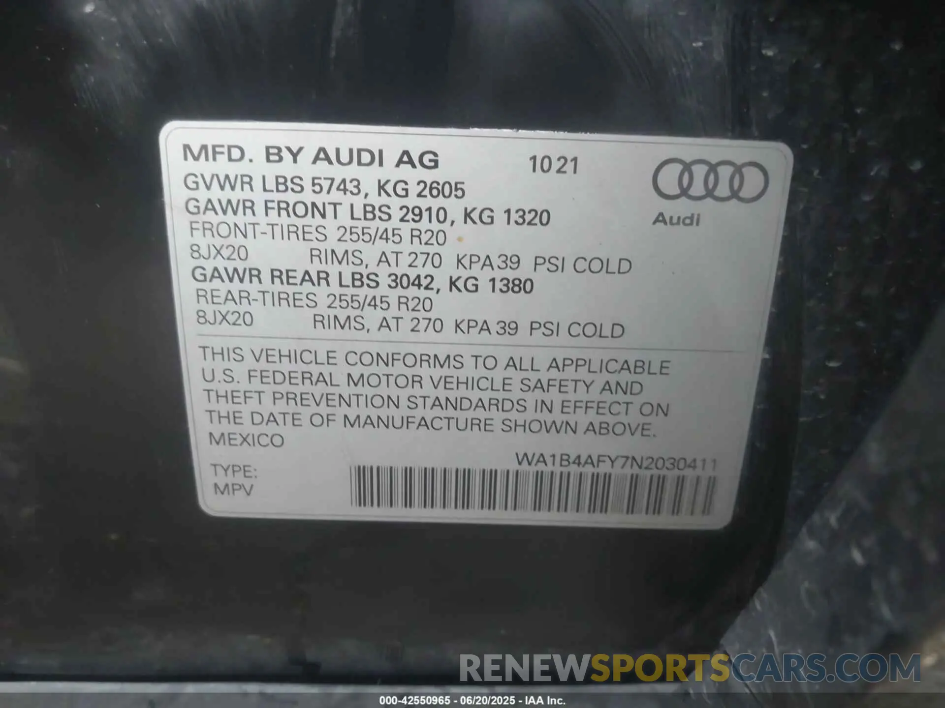 9 fotografías del automóvil dañado WA1B4AFY7N2030411 AUDI SQ5 2022