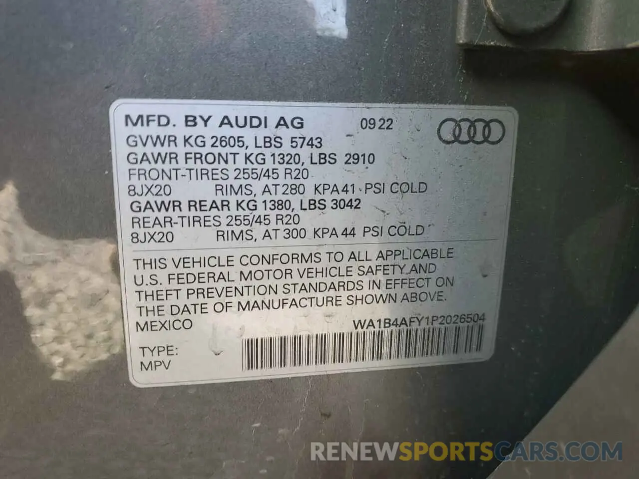 14 fotografías del automóvil dañado WA1B4AFY1P2026504 AUDI SQ5 2023