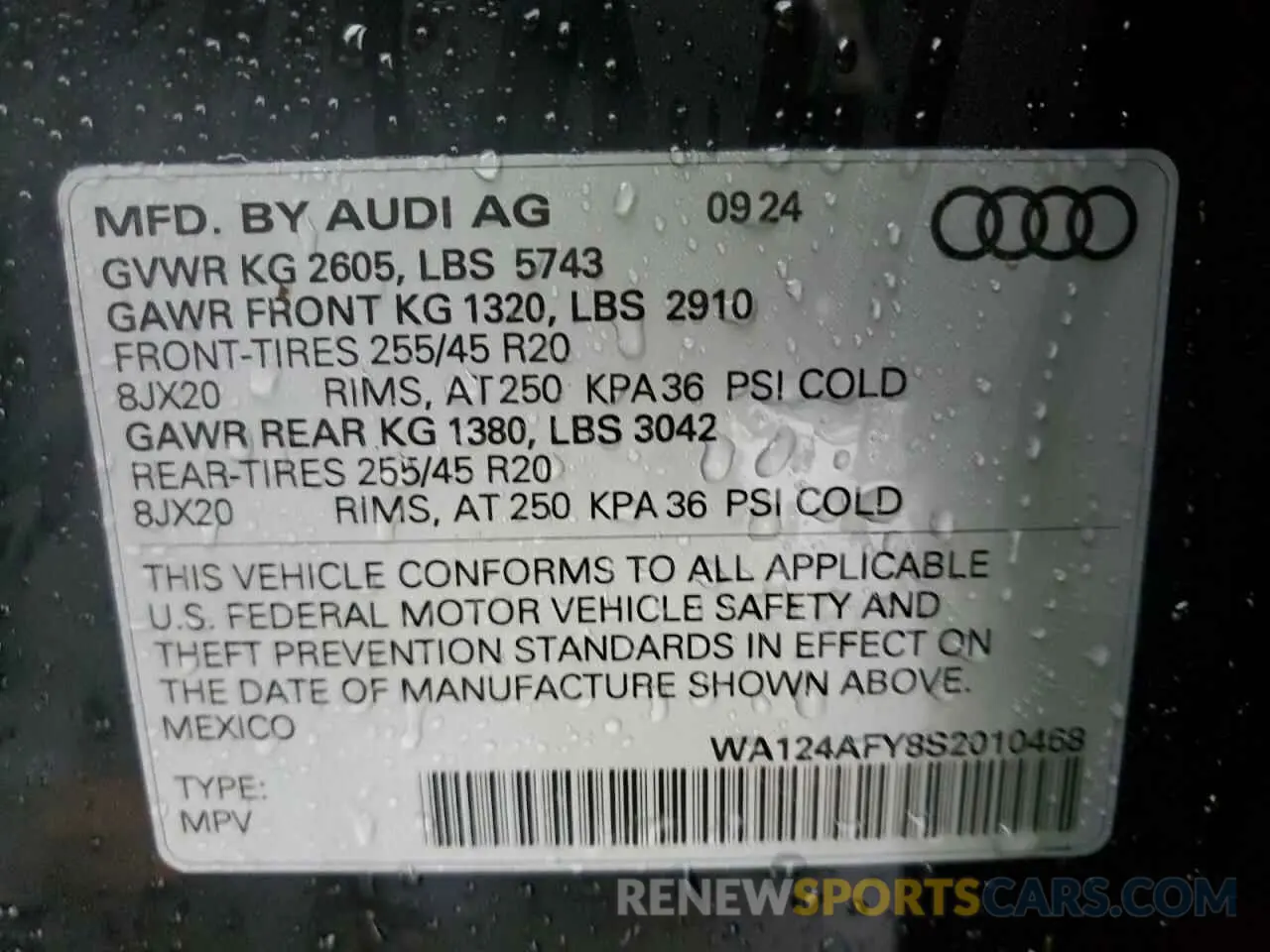 14 fotografías del automóvil dañado WA124AFY8S2010468 AUDI SQ5 SPORTB 2025