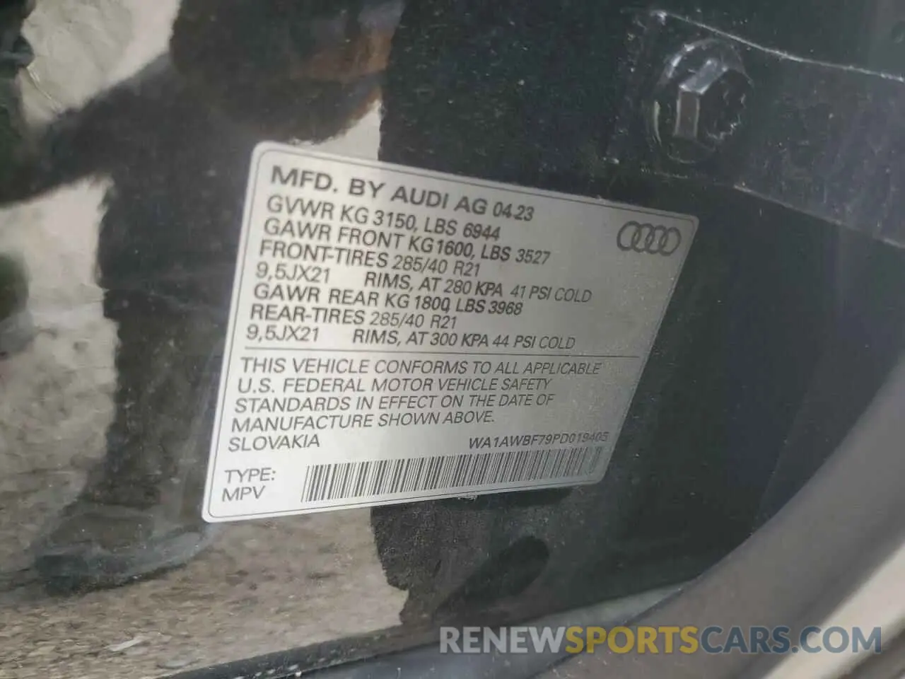 13 fotografías del automóvil dañado WA1AWBF79PD019405 AUDI SQ7 2023