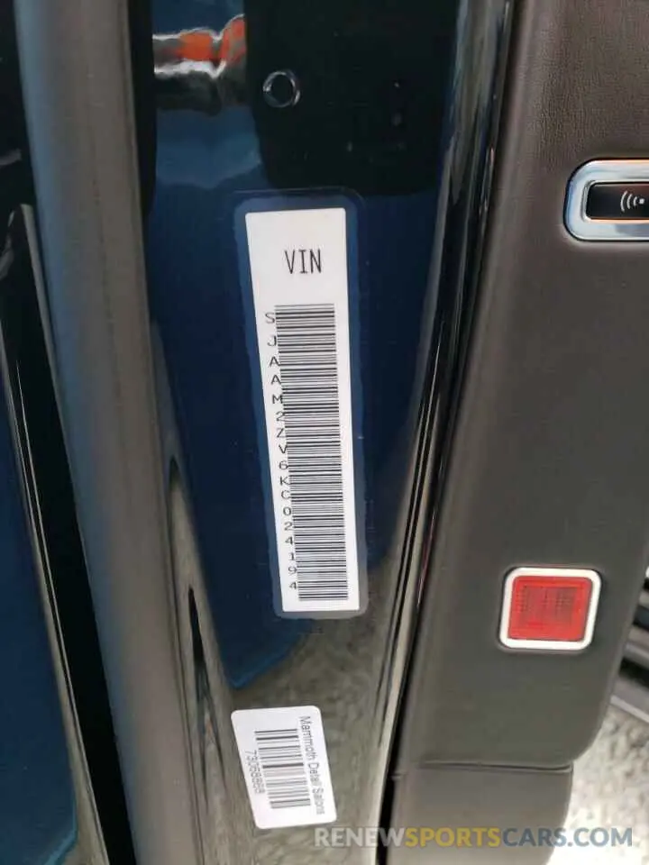 10 fotografías del automóvil dañado SJAAM2ZV6KC024194 BENTLEY ALL MODELS 2019