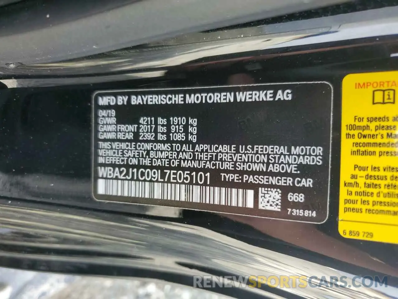 12 fotografías del automóvil dañado WBA2J1C09L7E05101 BMW 2 SERIES 2020