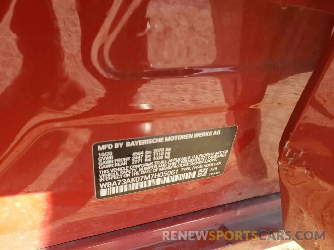 14 fotografías del automóvil dañado WBA73AK07M7H05061 BMW 2 SERIES 2021