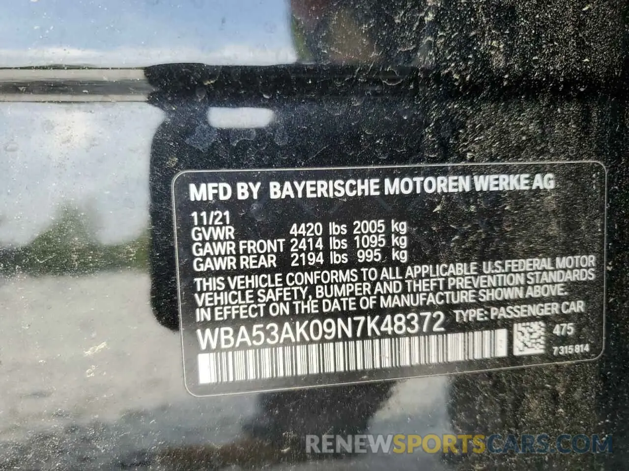 12 fotografías del automóvil dañado WBA53AK09N7K48372 BMW 2 SERIES 2022