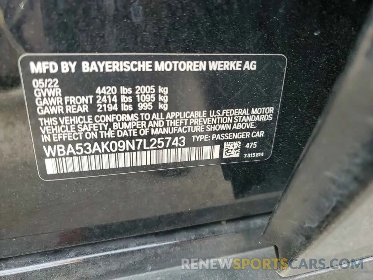 13 fotografías del automóvil dañado WBA53AK09N7L25743 BMW 2 SERIES 2022