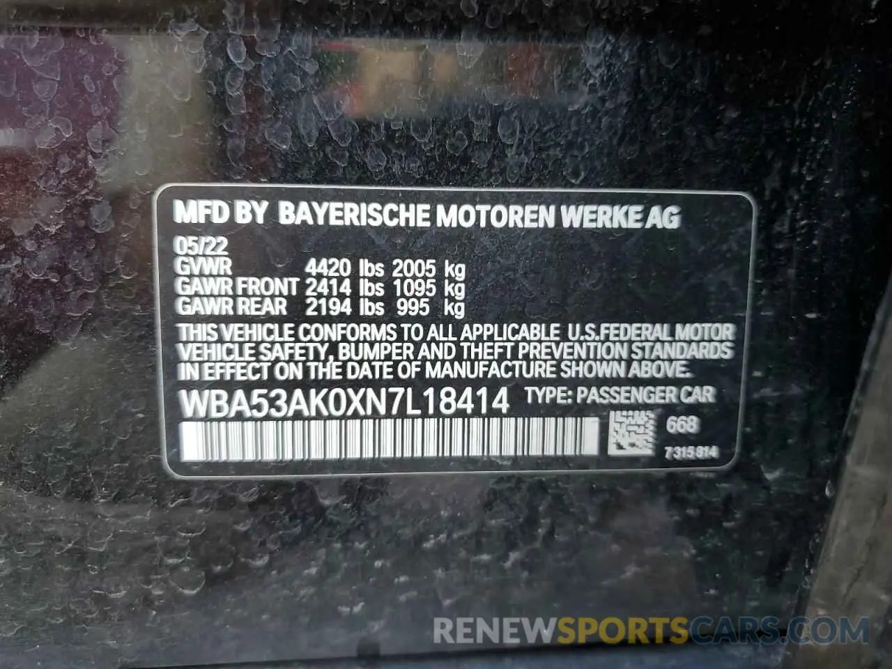 13 fotografías del automóvil dañado WBA53AK0XN7L18414 BMW 2 SERIES 2022