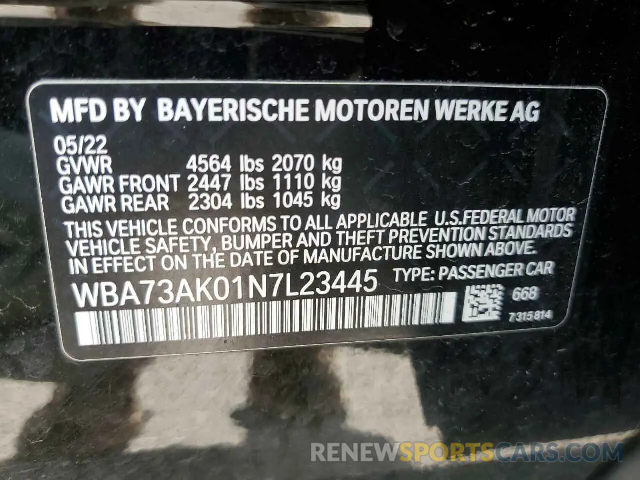 12 fotografías del automóvil dañado WBA73AK01N7L23445 BMW 2 SERIES 2022