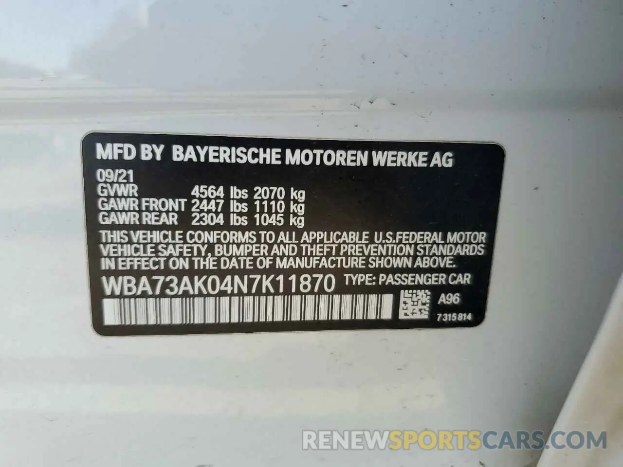 13 fotografías del automóvil dañado WBA73AK04N7K11870 BMW 2 SERIES 2022