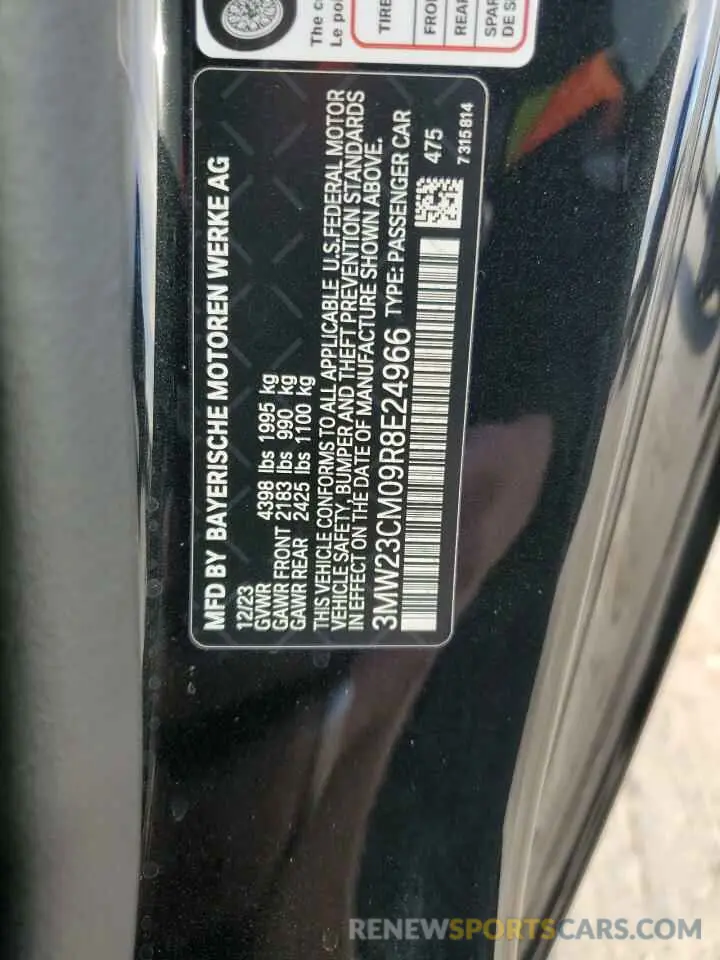 12 fotografías del automóvil dañado 3MW23CM09R8E24966 BMW 2 SERIES 2024