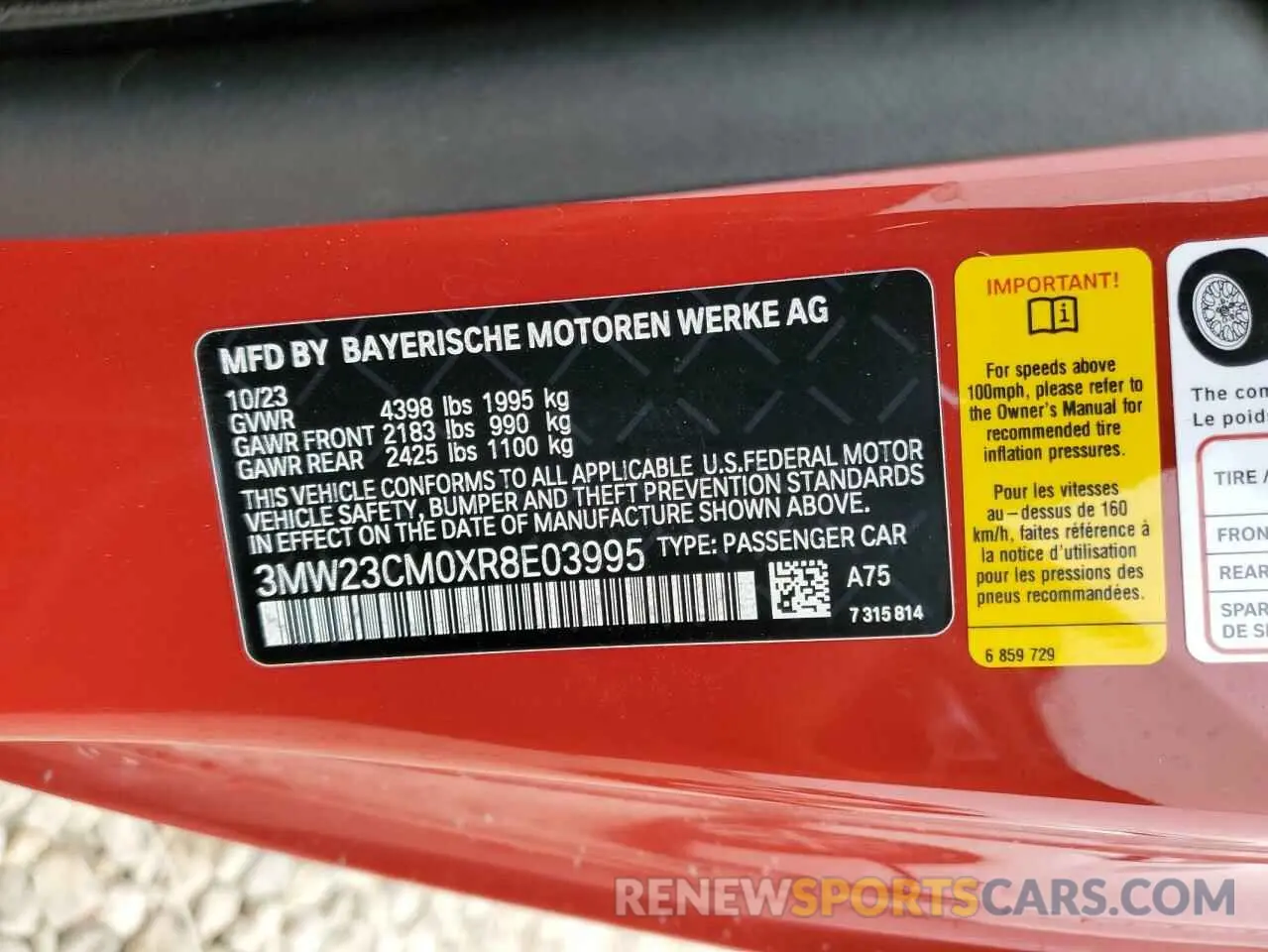 12 fotografías del automóvil dañado 3MW23CM0XR8E03995 BMW 2 SERIES 2024