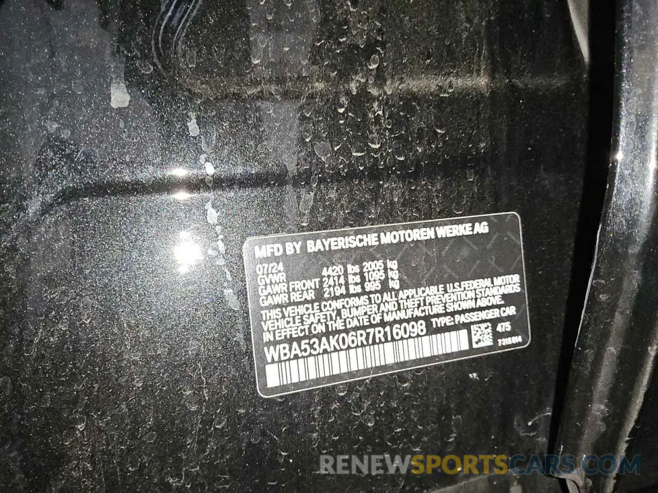 12 fotografías del automóvil dañado WBA53AK06R7R16098 BMW 2 SERIES 2024