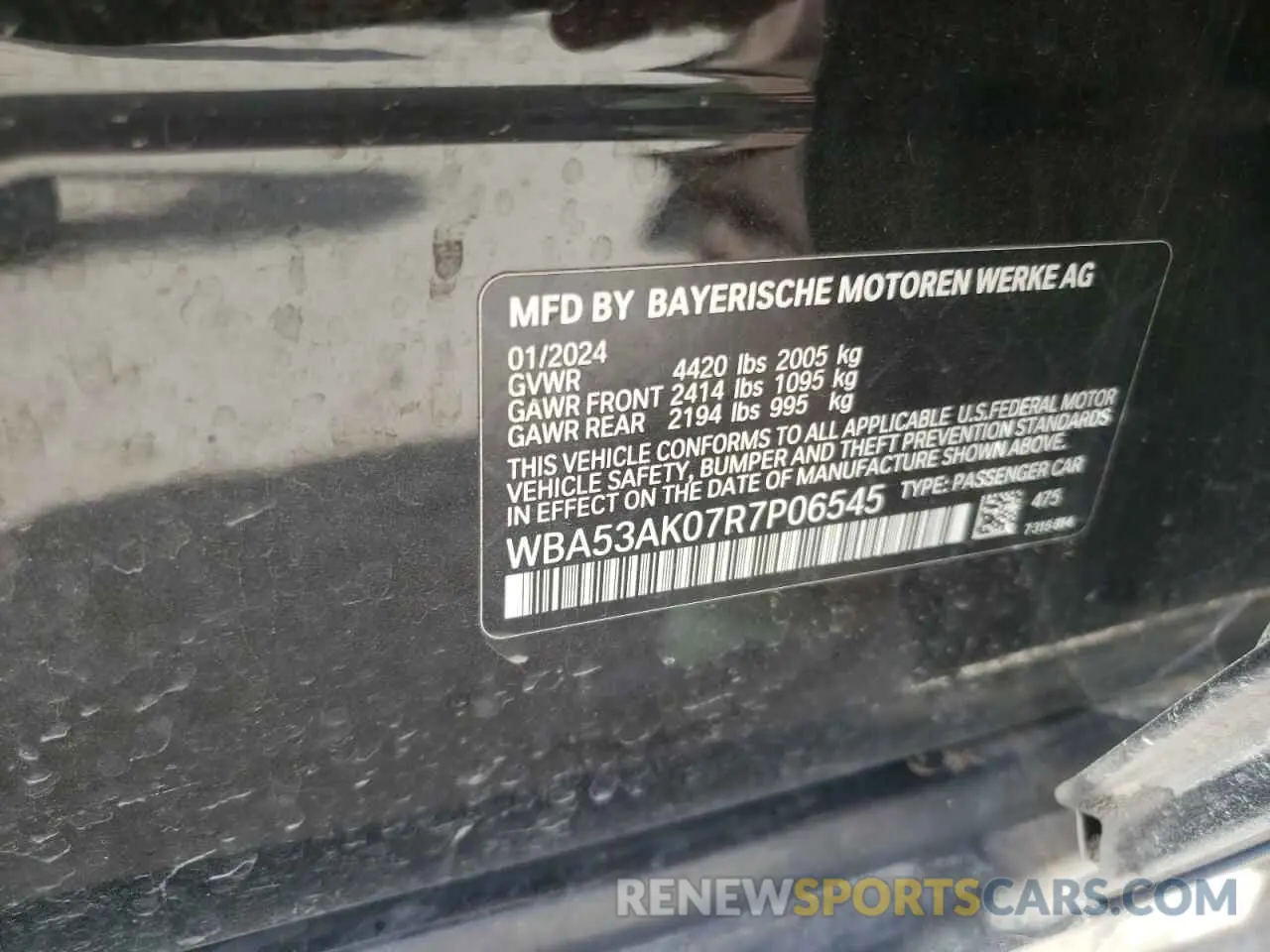 12 fotografías del automóvil dañado WBA53AK07R7P06545 BMW 2 SERIES 2024
