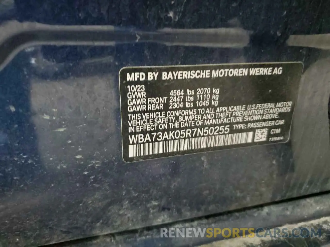 12 fotografías del automóvil dañado WBA73AK05R7N50255 BMW 2 SERIES 2024