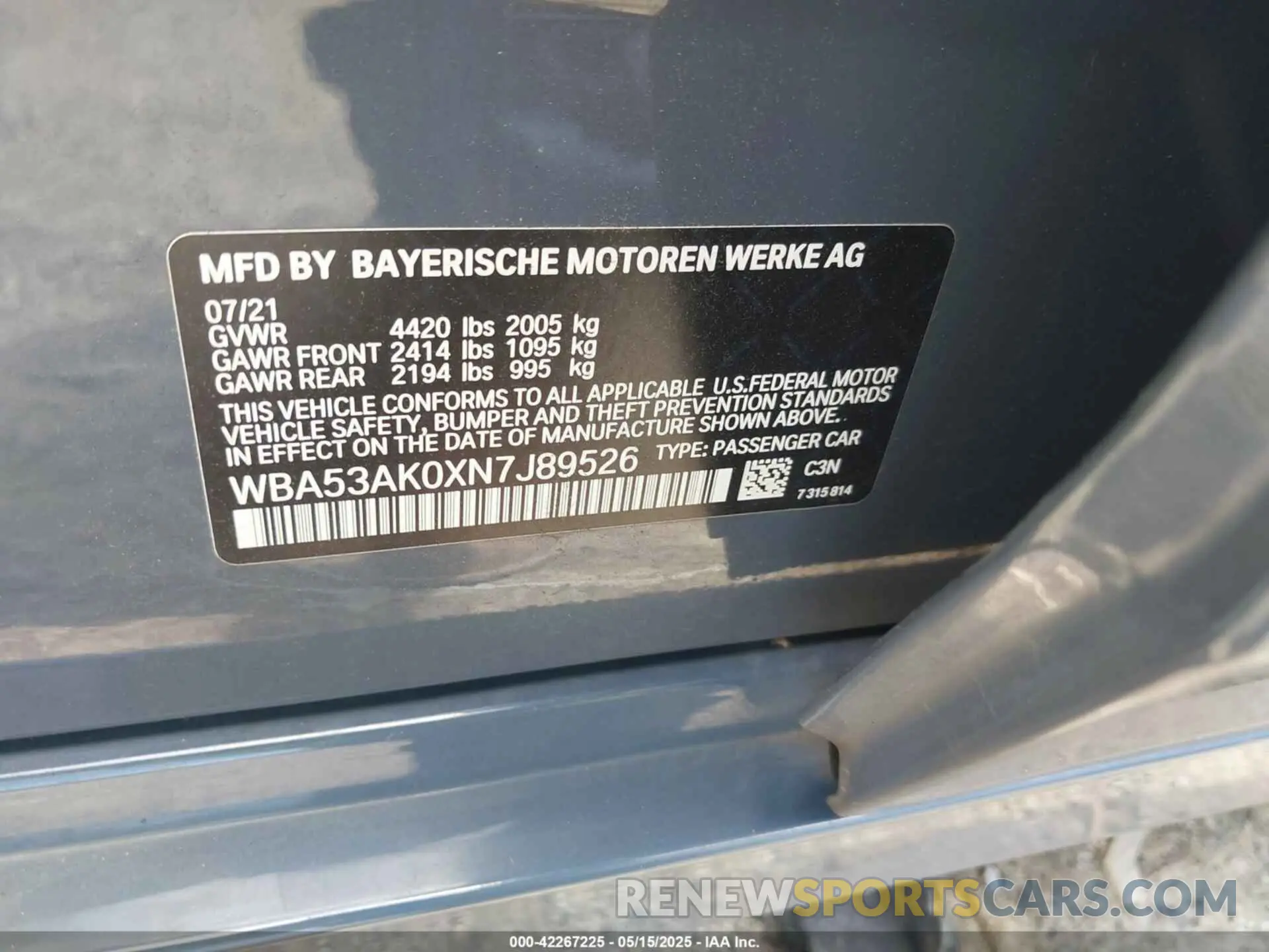 9 fotografías del automóvil dañado WBA53AK0XN7J89526 BMW 228 GRAN COUPE 2022